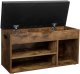 Multistore Loft Shoe Cabinet with Storage Seat Rustic Brown