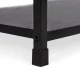 Modernhome CWJ602480LG BLACK Wooden Shelf with Metal Frame, 3 Shelves, Black