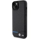 BMW iPhone 15 Plus Case Leather Carbon, Black