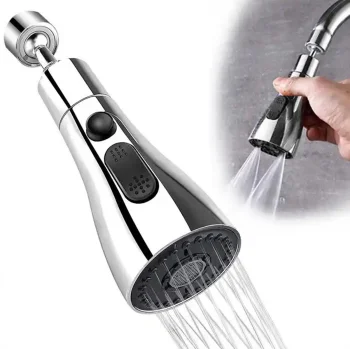 Silver Faucet Aerator with 3 Modes, M22 Thread