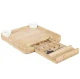 Bamboo Cheese Board with Pull-Out Drawer & Stainless Steel Knives, brown