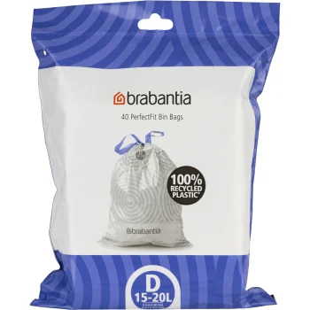Brabantia PerfectFit Bin Liners Code D 15-20 L, 40 Pack