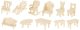 Leļļu Koka Mēbeļu Komplekts, 34 gab. | A Set of Wooden Doll Furniture