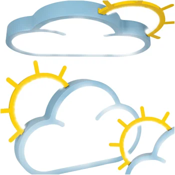 Dimmable LED Cloud Ceiling Light for Kids Room with Remote, Blue