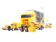 Transporter Truck with Launcher and 6 Metal Construction Vehicles