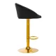 4Rico Bar Stool QS-B16g, Black Velvet