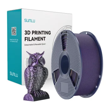 Sunlu PLA+ Silk Dual Color 3D Printer Filament (Black and Purple)