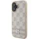 DKNY iPhone 16 Case Checkered Mono Pattern & Printed Stripes, Pink