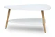 ModernHome Coffee Table with Shelf, White