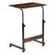 ModernHome Mobile Laptop Table, Adjustable Height, Walnut