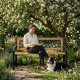 MultiGarden Wooden Garden Bench with Backrest 118x52 cm