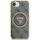 Guess IML Metal Glitter 4G Circle Triangle MagSafe Case for iPhone 16e - Brown