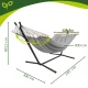 Double Garden Hammock with Stand 200x150cm Gardlov 27293, grey