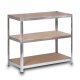 Humberg HR-815 metāla noliktavas plaukts 222x110x50 cm, sudraba