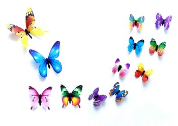 Fluorescent butterflies 12pcs mix