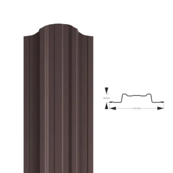 Profiled Metal Fence Picket EMKA PSx2 RAL8017, Glossy Brown