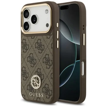 Guess iPhone 17 Pro Case 4G Strass Logo MagSafe, Brown