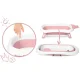 Ricokids RK-282 Foldable Baby Bathtub with Thermometer, White/Pink
