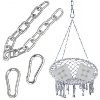 Hammock Chair Garden Swing Hanging Mounting Set Assembly Kit (Сhain, Сarabiners)