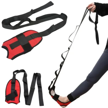 Leg Muscle Stretching Strap FT51, 152cm, Black/Red