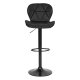 ModernHome Adjustable Swivel Bar Stool with Back and Footrest for Kitchen, Black