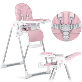 Ricokids Tulo Adjustable Folding High Chair, pink