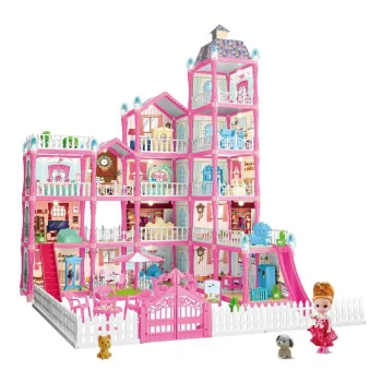 Dollhouse Villa with Furniture, 6 Levels, 374 Elements