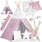 Nukido Children Tent Tipi with Lights, Pink stars
