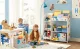 Kids Toy Storage Organizer with Bookshelf, 5 Shelves and 2 Fabric Bins
