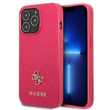 Guess Saffiano 4G Small Metal Logo Case for iPhone 13 / 13 Pro, Pink