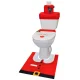 Ruhhy Christmas Bathroom Mat Set 3 pcs, Red