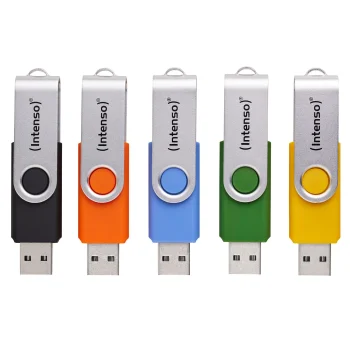USB atmintinių rinkinys Intenso Office Line, 5x 16 GB, USB 3.2 Gen 1, įvairių spalvų
