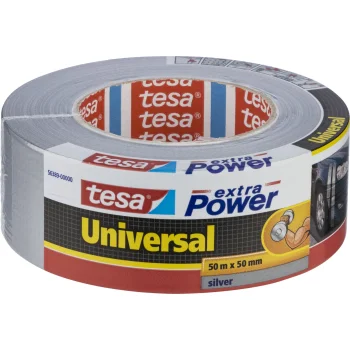 Tesa extra Power Fabric Duct Tape, 50m x 50mm, Silver