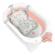 Ricokids 728601 Foldable Baby Bathtub with Insert, White/Pink