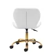 4Rico QS-06G Cosmetic Stool with Backrest, White/Gold