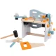 Ecotoys 1182N WHITE Wooden Workbench and Construction Set for Kids, 52 Pieces