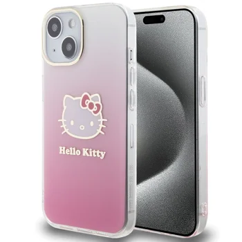 Hello Kitty iPhone 15 Case IML Gradient Electrop Kitty Head, Pink