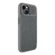 Flip Case Nillkin Qin Cloth Pro Case for iPhone 14 Plus with Camera Cover, Gray