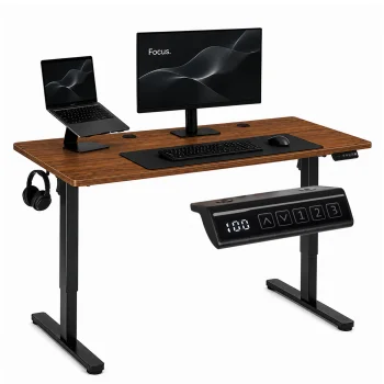 ModernHome Electric Standing Desk 120x60 cm, 72-118 cm, Dark Oak