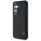 Mercedes Leather Curved Stitches Case for Samsung Galaxy S25 - Black