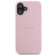 Guess Grained Gold Ring MagSafe Case for iPhone 16 Plus - Pink