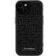 Karl Lagerfeld iPhone 15 Case Rhinestone Logo Metal Plate, Black