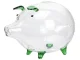 Large Clear Glass Piggy Bank for Coins and Banknotes