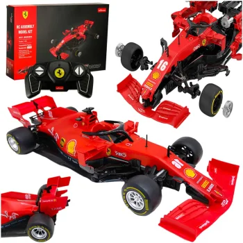 RC Assembly Building Car Model Kit with Remote, Ferrari SF1000 (1:16), 65 pcs.