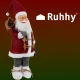 Ruhhy Santa Claus Christmas Figure, 45 cm, Grey/Red/White