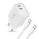 Tech-Protect C35W 2x USB-C PD 35W Charger with USB-C Cable - White