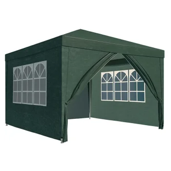 Outdoor Garden Tent Pavilion 3x3m with 4 Walls, Green