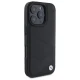 BMW iPhone 16 Pro Max Case Sign Leather Crossing Lines Pattern, Black