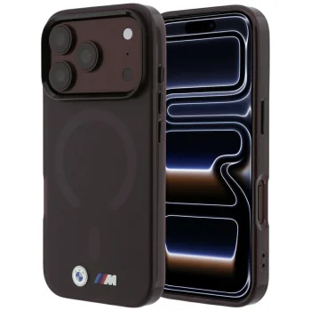 BMW M IML Frosted Metal Logo MagSafe Case for iPhone 17 / 18 Pro Max - Burgundy