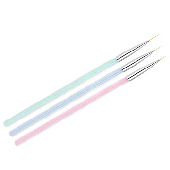 Nail Art Brush Set ACTIVESHOP 3 pcs Clear Color